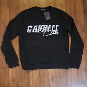 Cavalli Class Men's Black Crewneck Sweater